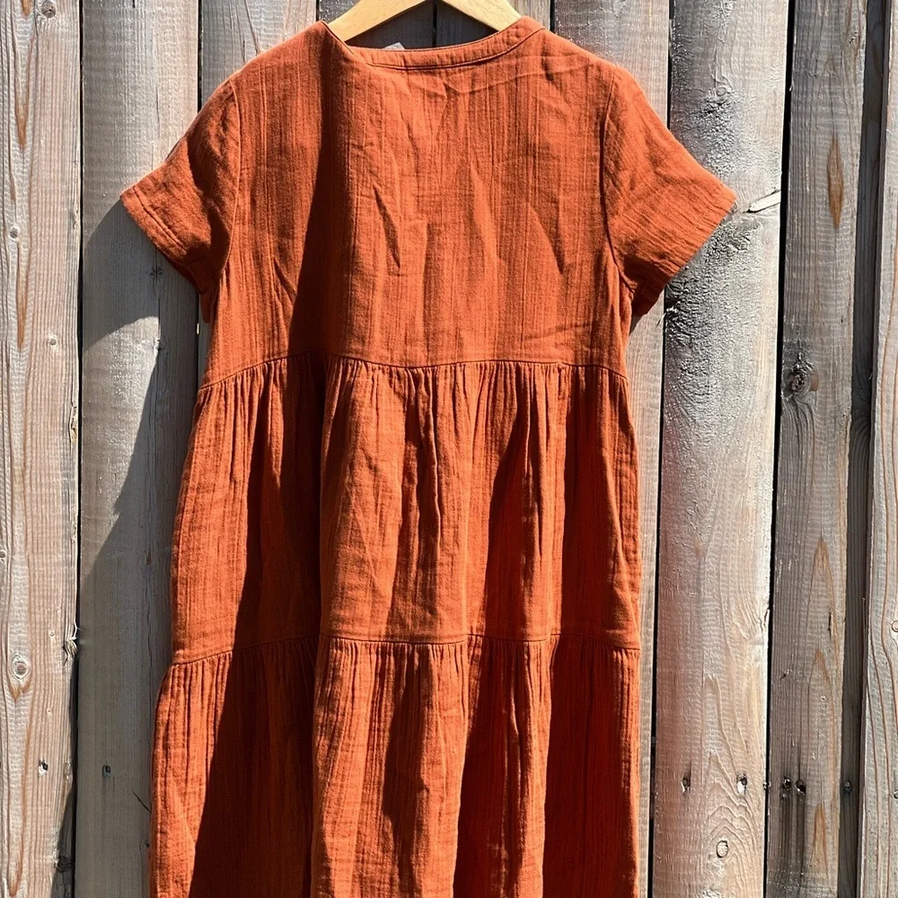Gap Kids Crinkle Gauze Tiered Shirt Dress NWT